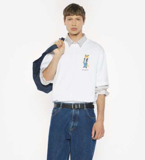 [탑키] 메종 키츠네 티셔츠 오버사이즈 드레스트 폭스 헤드