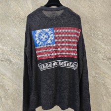 [GTR] 크롬하츠 롱 슬리브 아메리칸 플래그 스크롤 로고 2Color