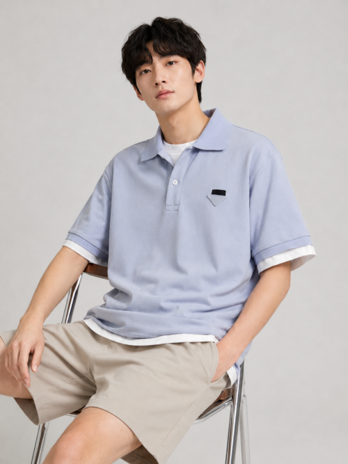 [GTR] 프라다 폴로 티셔츠 레이어드 디테일 2Color